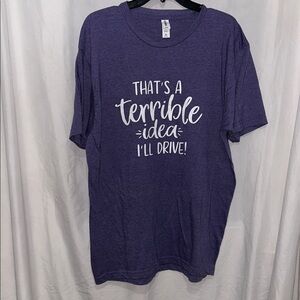 Tultex Purple Short Sleeve Tee with Slogan